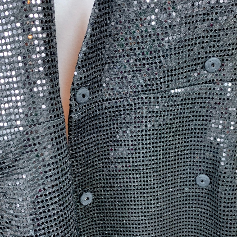 TAHARI Arthur S. Levine Women's Collarless Wrap Jacket with Self Tie - Sequin - Picture 9 of 11